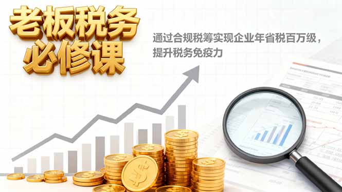 老板税务必修课，通过合规税筹实现企业年省税百万级，提升税务免疫力-快名资源网