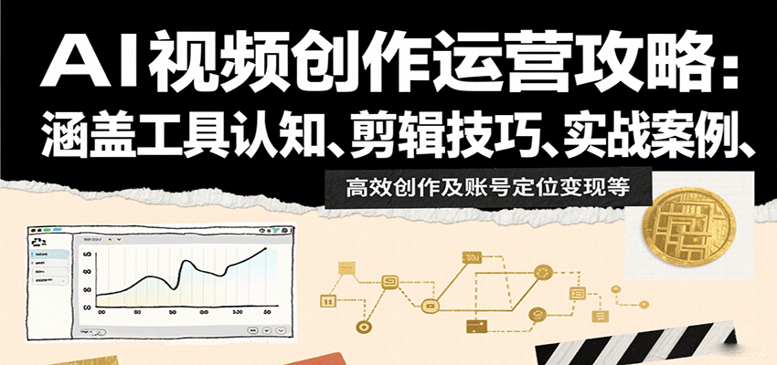 AI视频创作运营攻略：涵盖工具认知、剪辑技巧、实战案例、高效创作及账号定位变现等-青虫资源网