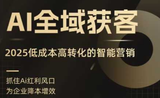 AI全域获客实训营，2025低成本高转化的智能营销，精准找客，高效营销-快名资源网