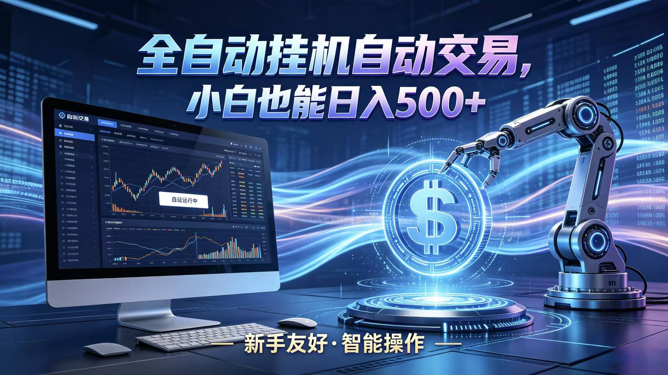 全新智能化交易助手，傻瓜式操作，小白也能快速上手，轻松实现日入500+-快名资源网