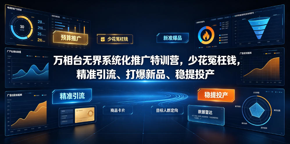 万相台无界系统化推广特训营VI0.0，少花冤枉钱，精准引流、打爆新品、稳提投产(全程录音+字幕)-青虫资源网