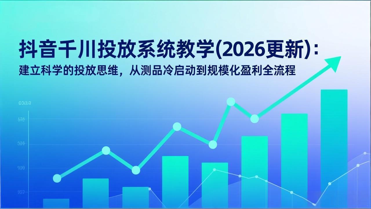 抖音千川投放系统教学(2026更新-快名资源网