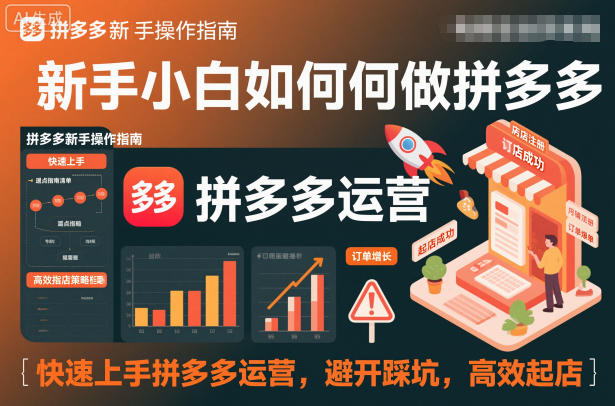 新手小白如何做拼多多，快速上手拼多多运营，避开踩坑，高效起店-快名资源网