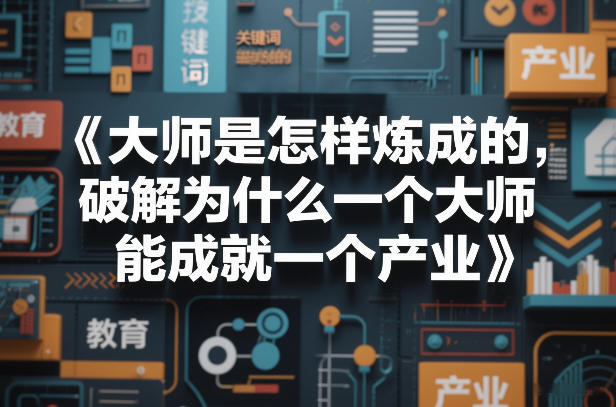 大师是怎样炼成的，破解为什么一个大师，能成就一个产业【电子书】-快名资源网