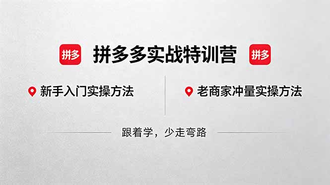 拼多多实战特训营(更新5月15-青虫资源网