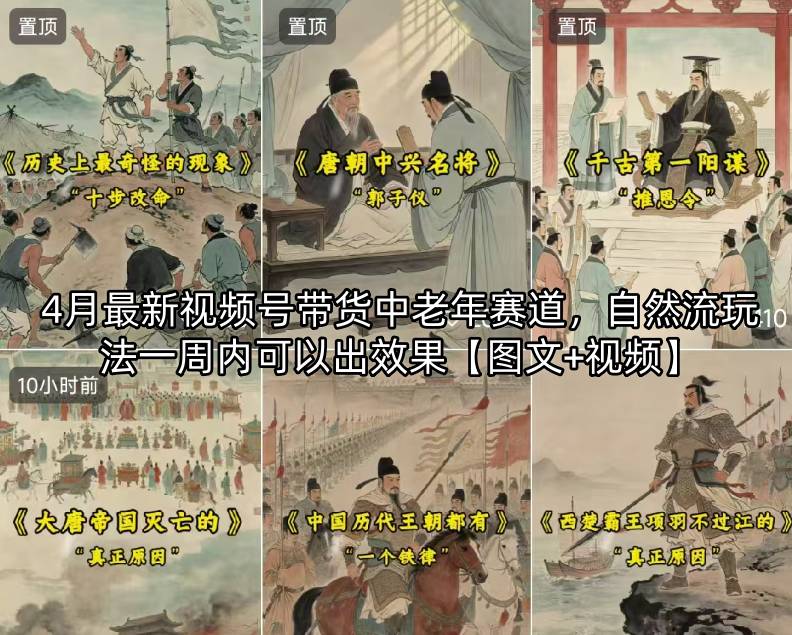 4月最新视频号带货中老年赛道，自然流玩法一周内可以出效果【图文+视频】-快名资源网