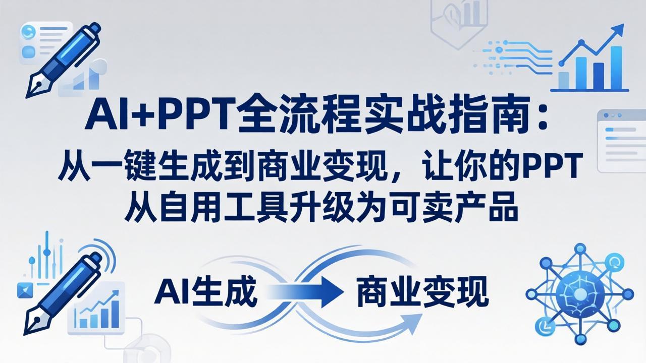 AI+PPT全流程实战指南-更新4月21：从一键生成到商业变现，让你的PPT从自用工具升级为可卖产品-快名资源网