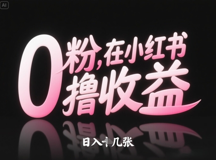 0粉在小红书撸收益，日入几张-快名资源网