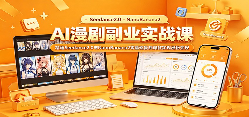 AI漫剧副业实战课：精通Seedance2.0与NanoBanana2零基础复刻爆款实现涨粉变现-快名资源网