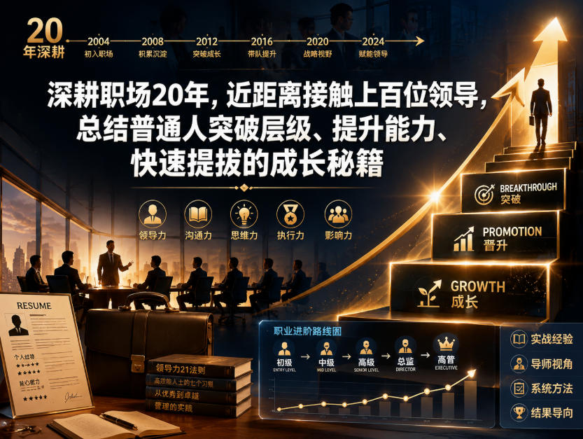 付费文章：深耕职场20年，近距离接触上百位领导，总结普通人突破层级、提升能力、快速提拔的成长秘籍(全网独家干货)-快名资源网