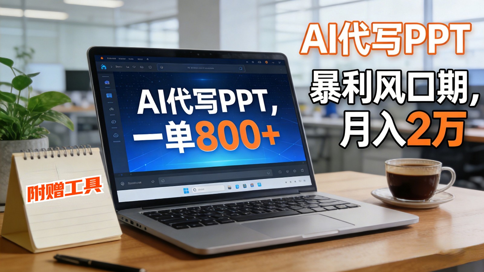 AI 代写做 PPT！一单狂赚 800+，风口期月入 2 万(工具 + 提示词直接送)-快名资源网