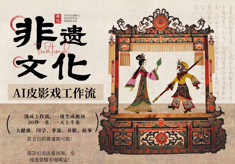 AI一键生成民俗文化非遗皮影戏视频，一刀不剪无需剪辑，30S一条，一天上百条，流量财富嘎嘎猛-快名资源网