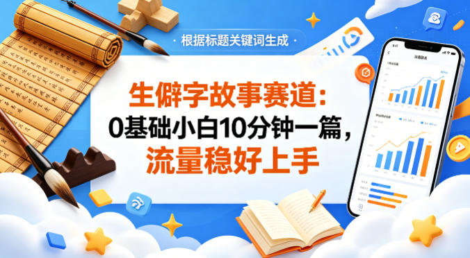 公众号流量主——生僻字故事赛道，流量稳，好上手，0基础小白也能10分钟一篇-快名资源网