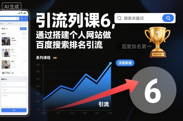 引流系列课6，通过搭建个人网站做百度搜索排名引流-快名资源网