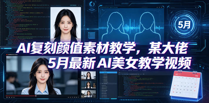 AI复刻颜值素材教学，某大佬5月最新AI美女教学视频，内含4月好物复刻教学-快名资源网
