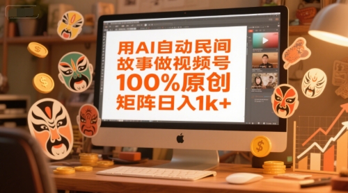 用AI自动民间故事做视频号，100%原创，矩阵日入1k+-快名资源网