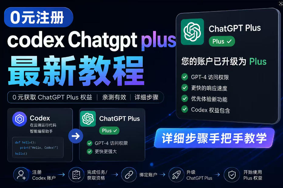 0元全自动注册codex gpt plus最新教程，0元获取GPT Plus权益，手把手详细教学-青虫资源网