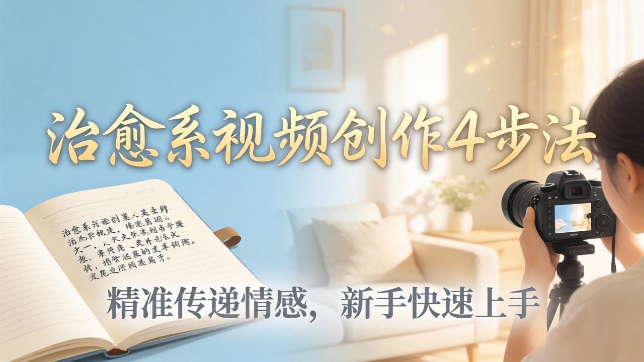 治愈系视频创作4步法：从文案打磨到画面呈现，精准传递情感，新手快速上手出优质内容-快名资源网