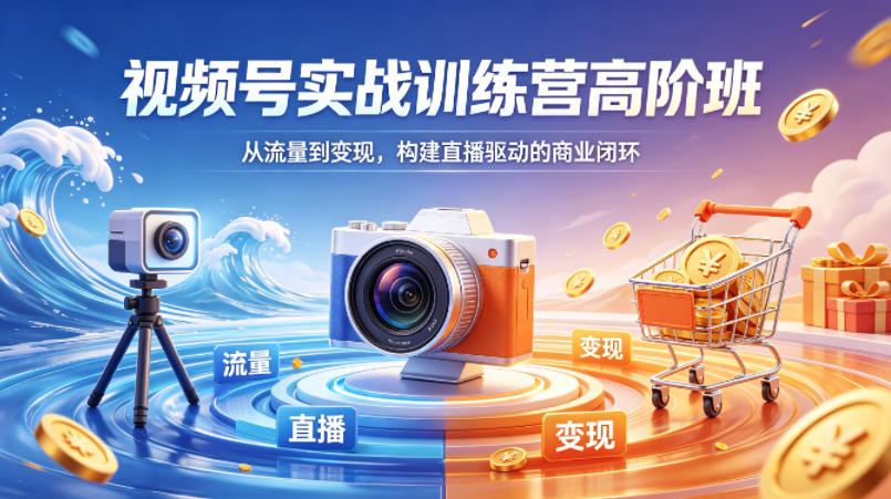 视频号实战训练营高阶班，从流量到变现，构建直播驱动的商业闭环(26年4月)-快名资源网