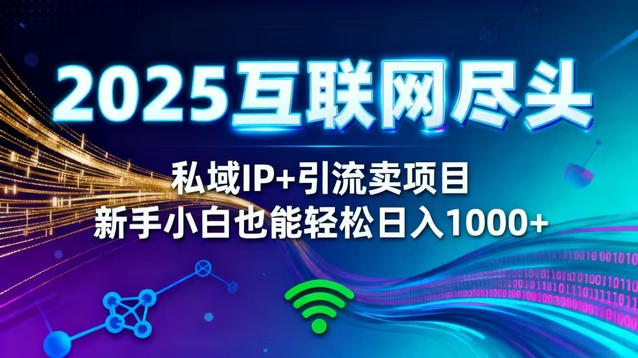 2025网创尽头王炸项目！私域 IP + 精准引流，新手小白在家躺赚日入 1000+-快名资源网