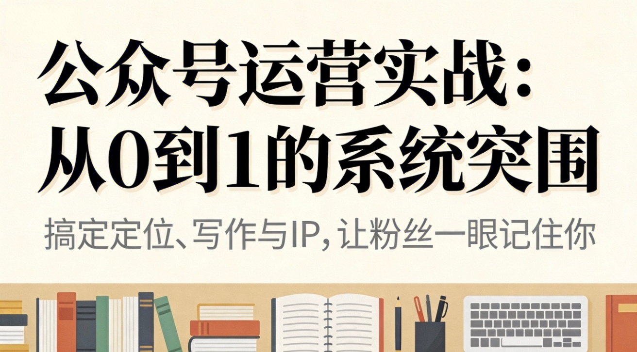 公众号运营实战：从0到1的系统突围-快名资源网