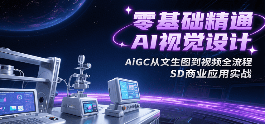 零基础精通AI视觉设计，AiGC从文生图到视频全流程，SD商业应用实战-快名资源网