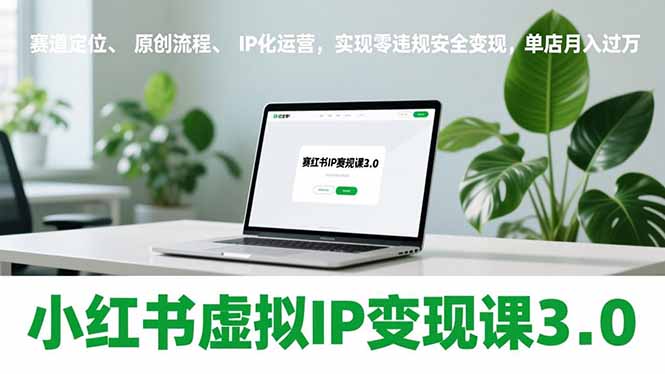 小红书虚拟IP变现课3.0，赛道定位、原创流程、IP化运营，实现零违规安全变现，单店月入过万-快名资源网