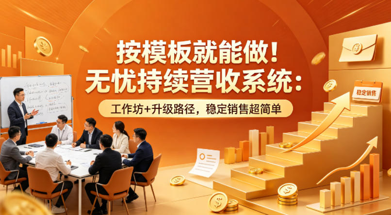 按模板就能做！无忧持续营收系统：工作坊+升级路径，稳定销售超简单【原创双语字幕】-快名资源网