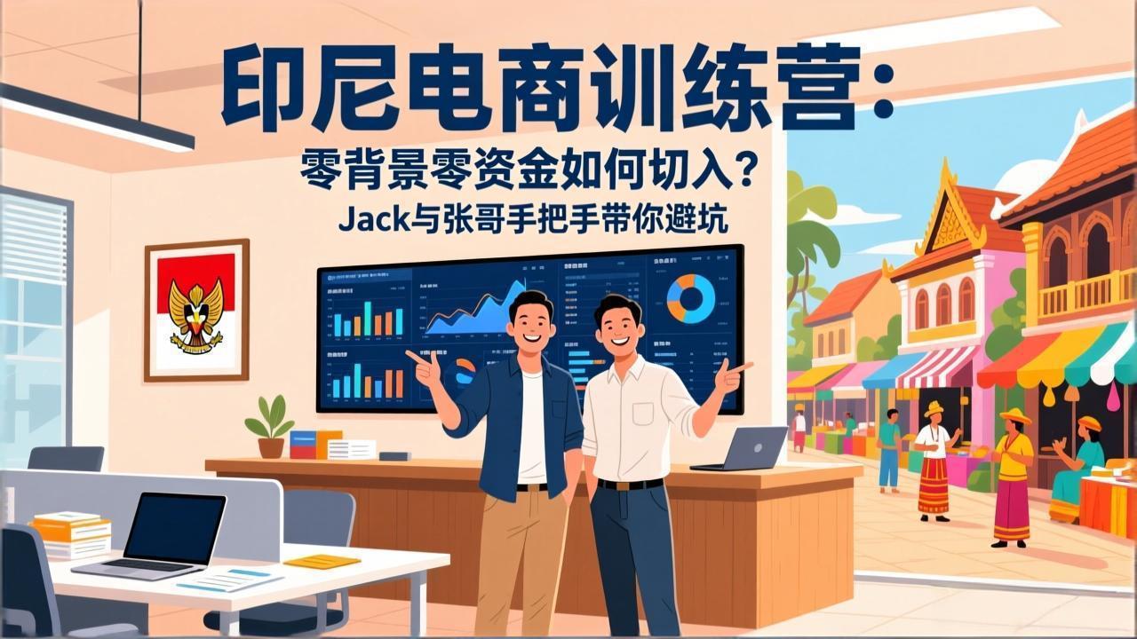 印尼电商训练营：零背景零资金如何切入？Jack与张哥手把手带你避坑-快名资源网