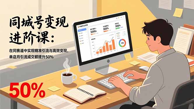 同城号变现进阶课：在同城赛道中实现精准引流与高效变现，单店月引流成交额提升50%-快名资源网