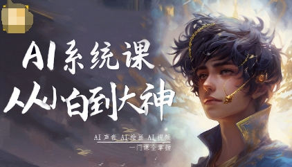 AI系统课程，从小白到大神系统学AI，AI声音-AI绘画-AI视频一门课全掌握-青虫资源网