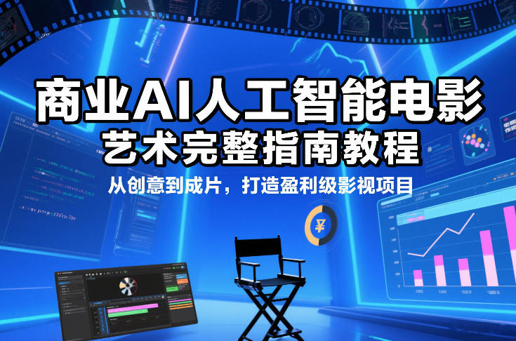 商业AI人工智能电影制作的艺术完整指南教程，从创意到成片，打造盈利级影视项目-快名资源网