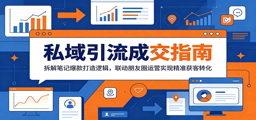 私域引流成交指南：拆解笔记爆款打造逻辑，联动朋友圈运营实现精准获客转化-快名资源网