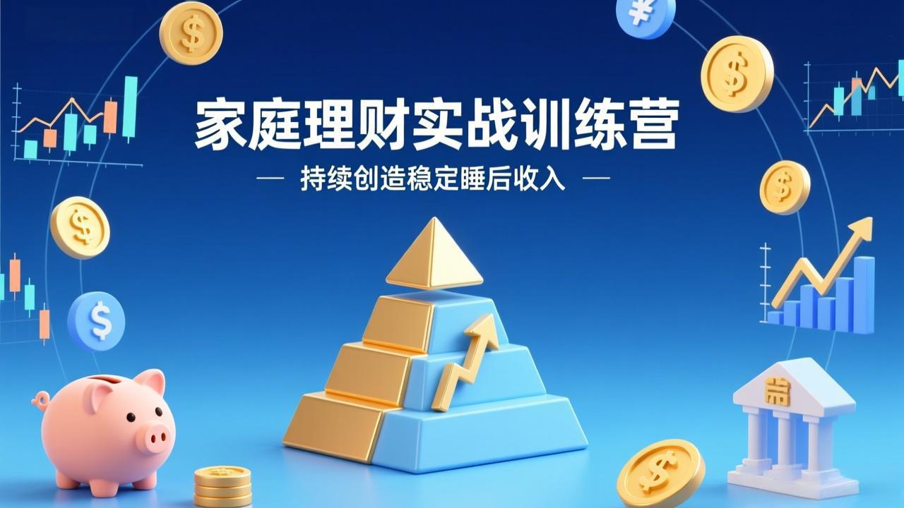 家庭理财实战训练营：从0到1建体系，三阶进阶层层递进，助你持续创造稳定睡后收入-快名资源网