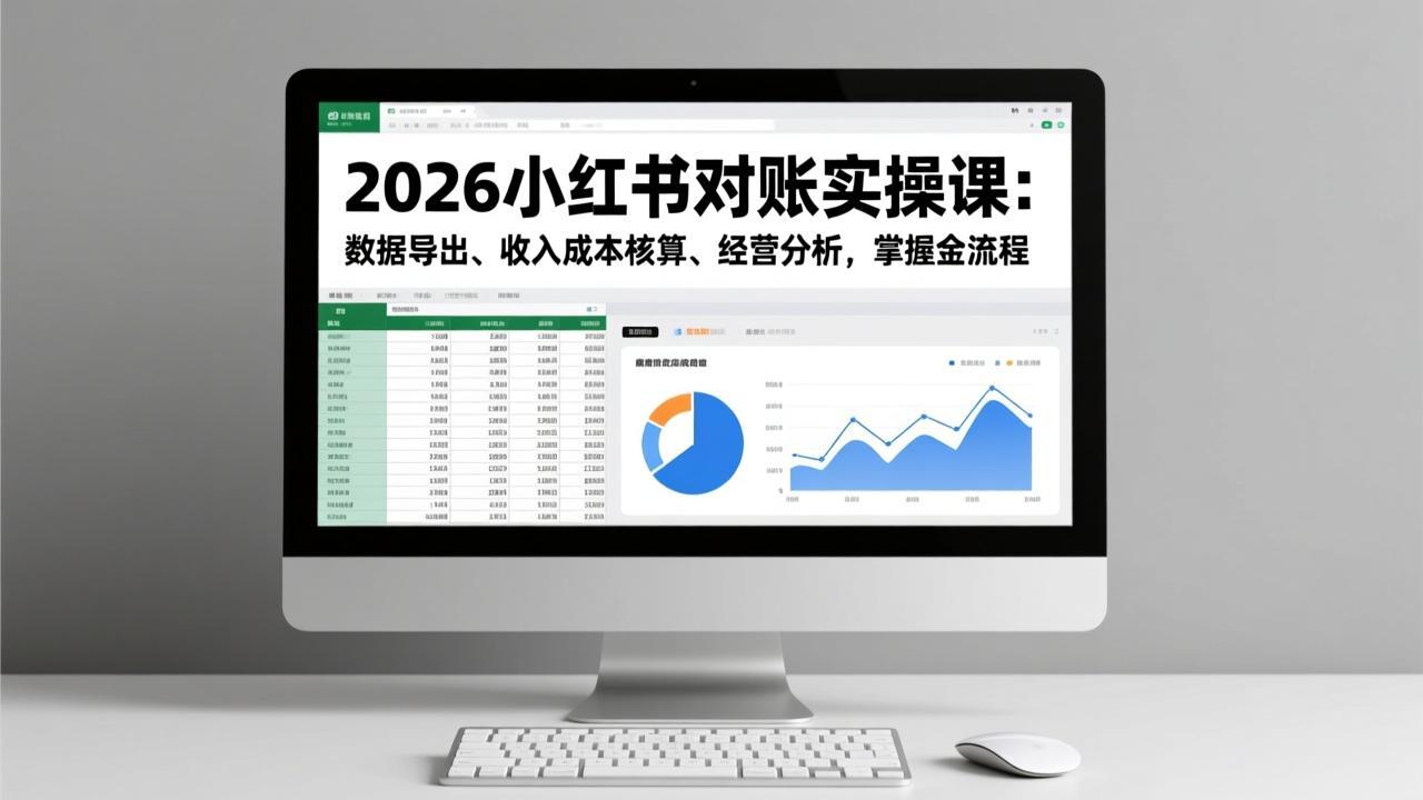 2026小红书对账实操课：数据导出、收入成本核算、经营分析，掌握全流程-快名资源网