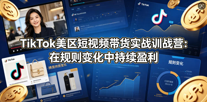 TikTok美区短视频带货实战训战营：在规则变化中持续盈利-快名资源网