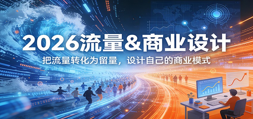 2026流量&商业设计，把流量转化为留量，设计自己的商业模式-快名资源网