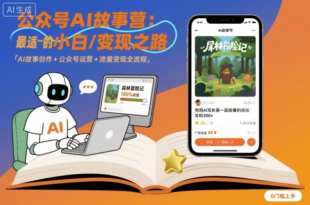 公众号ai故事营，最适合小白的自媒体变现之路-快名资源网