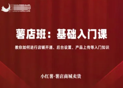 小红薯薯店商城卖货，基础入门课，教你如何进行店铺开通、后台设置、产品上传等入门知识-快名资源网