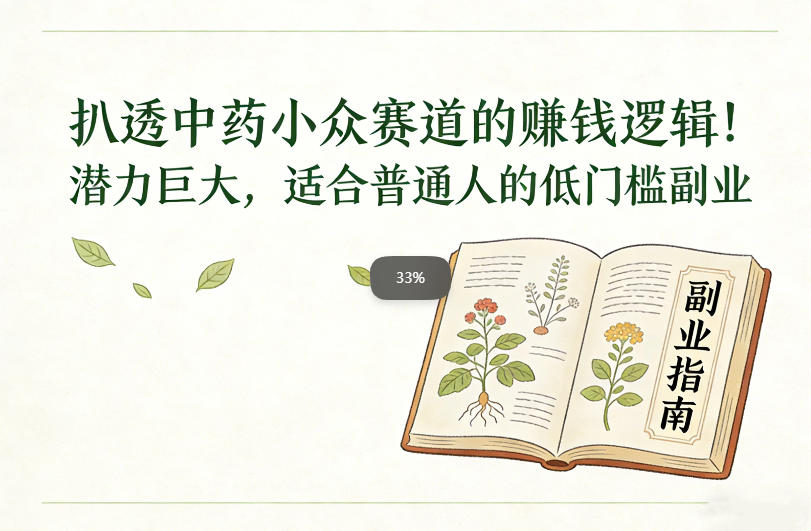 扒透中药小众赛道的賺米逻辑，潜力巨大，适合普通人的低门槛副业-快名资源网