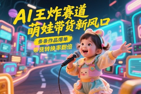AI王炸赛道，萌娃带货新风口，条条作品爆单，带货转换率翻倍，核心逻辑拆解-快名资源网