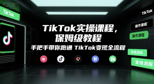 TikTok实操课程，保姆级教程，手把手带你跑通TikTok变现全流程-快名资源网