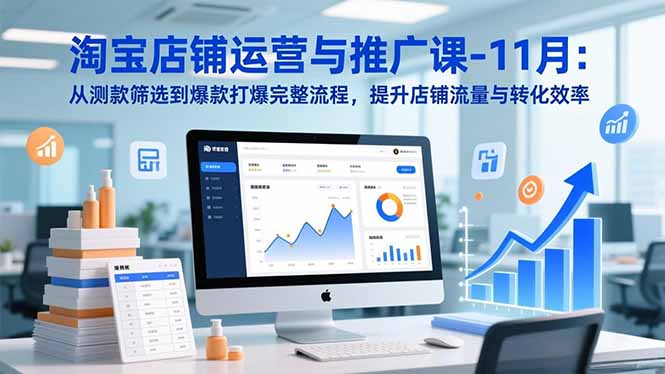 淘宝店铺运营与推广课-11月：从测款筛选到爆款打爆完整流程，提升店铺流量与转化效率-快名资源网