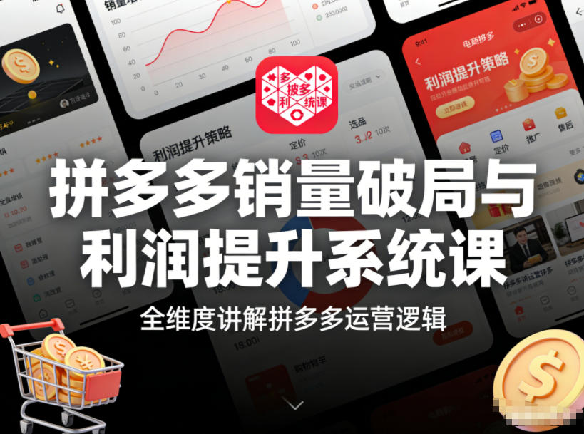 拼多多销量破局与利润提升系统课，全维度讲解拼多多运营逻辑-快名资源网