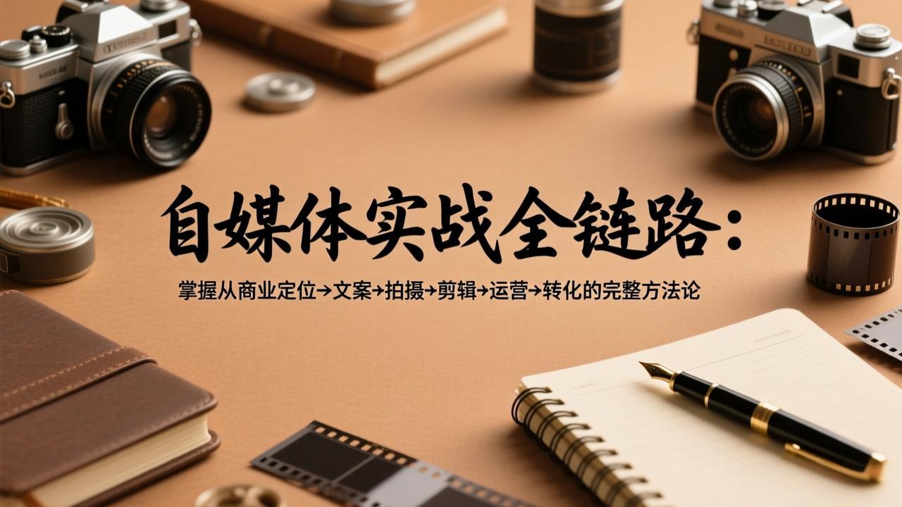 自媒体实战全链路：掌握从商业定位→文案→拍摄→剪辑→运营→转化的完整方法论-快名资源网