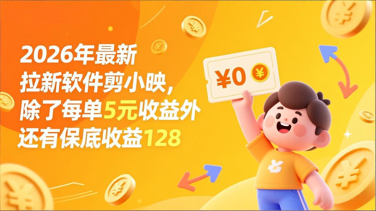 最新拉新软件剪小映，除了每单5元收益外还有保底收益128-快名资源网
