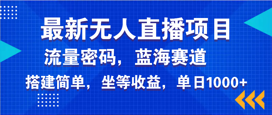 最新无人直播项目—美女电影游戏，轻松日入3000+，蓝海赛道流量密码，...-快名资源网