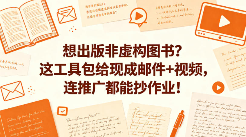 想出版非虚构图书？这工具包给现成邮件+视频，连推广都能抄作业！【原创双语字幕】-青虫资源网