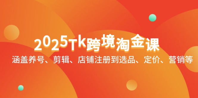 2025Tk跨境淘金课：涵盖养号、剪辑、店铺注册到选品、定价、营销等-快名资源网