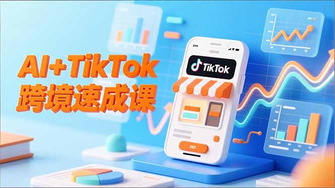 AI+TikTok跨境速成课，智能翻译、店铺定位、流程拆解，7天高效上线运营-快名资源网
